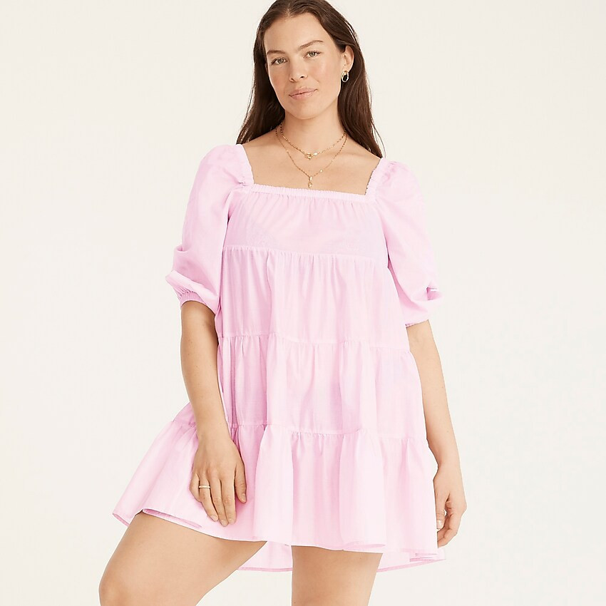 J.Crew: Puff-sleeve Cotton Voile Beach Dress For Women | J. Crew US