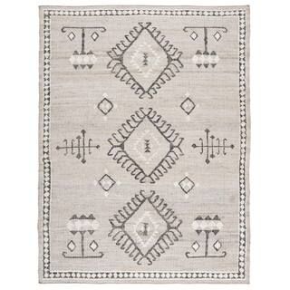 SAFAVIEH Kilim Grey/Black 9 ft. x 12 ft. Native American Border Area Rug KLM762F-9 - The Home Dep... | The Home Depot