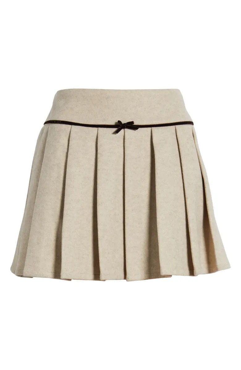 Bow Detail Pleated Miniskirt | Nordstrom