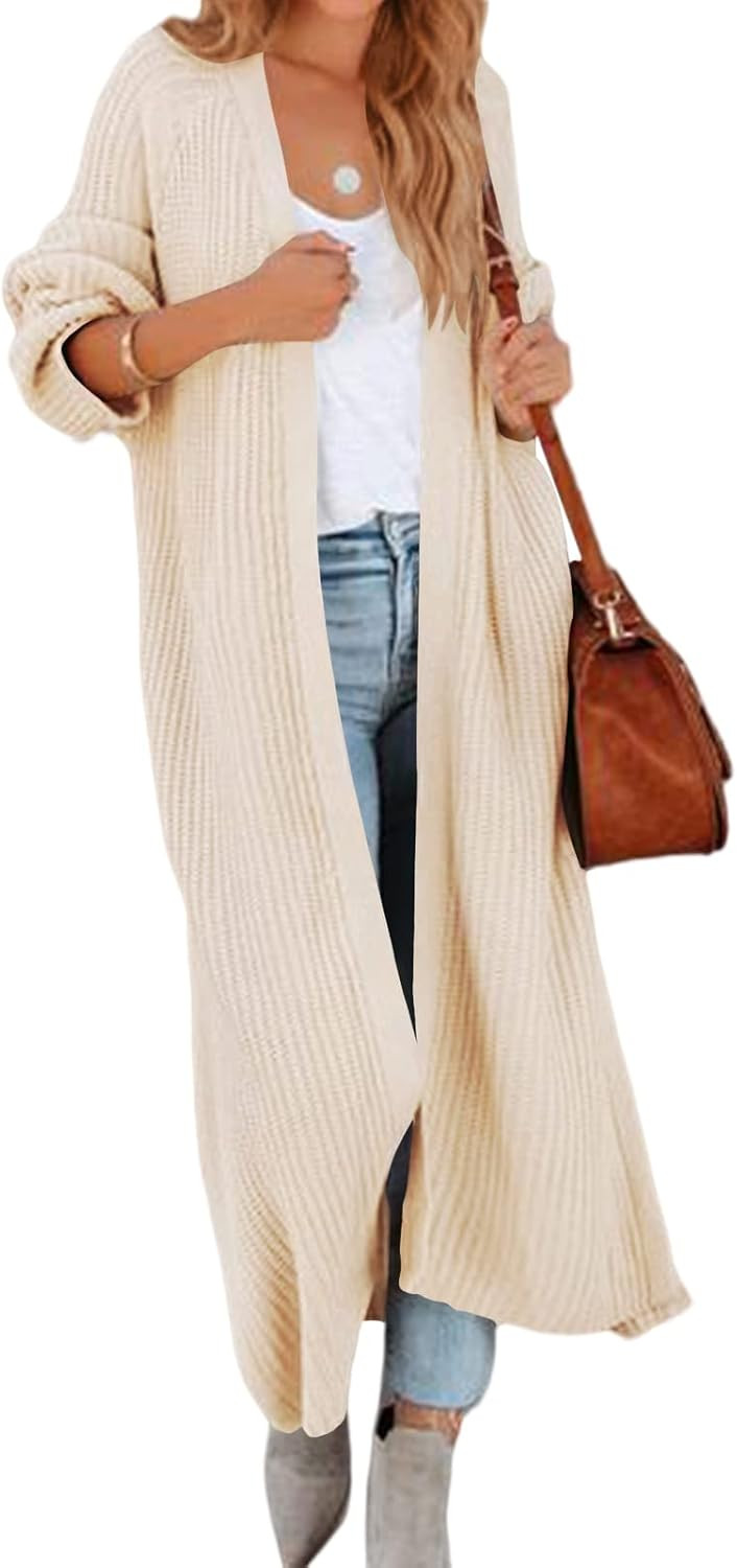Trendy Women's Oversized Long Cardigan Sweaters Maxi Open Front Coat | Amazon (US)