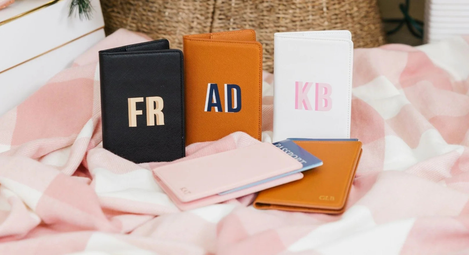 Shadow Monogram Passport Holder | Sprinkled With Pink