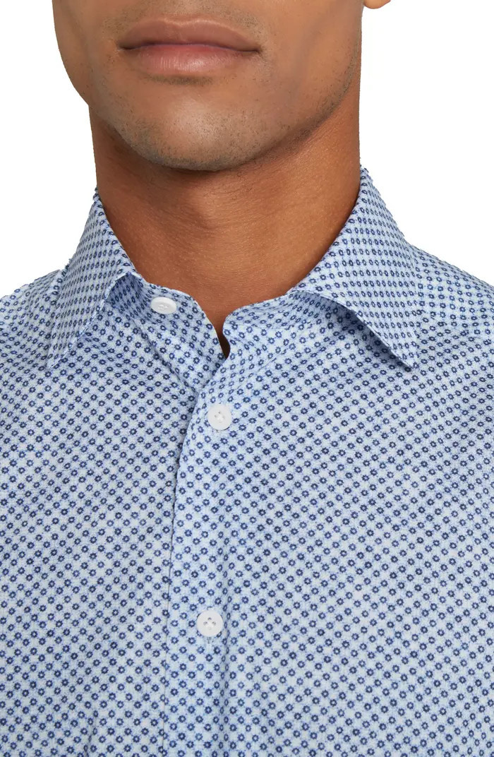 Argyle Tile Print Cotton Button-Up Shirt | Nordstrom