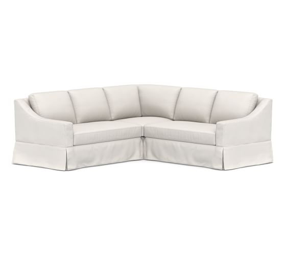 York Slope Arm Slipcovered 3-Piece L-Sectional | Pottery Barn (US)