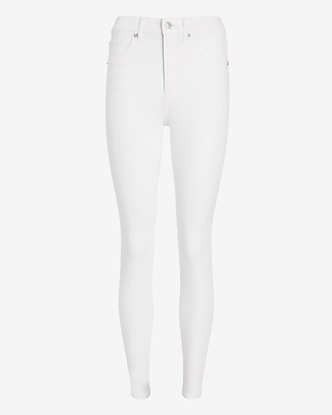 High Waisted White Supersoft Skinny Jeans | Express