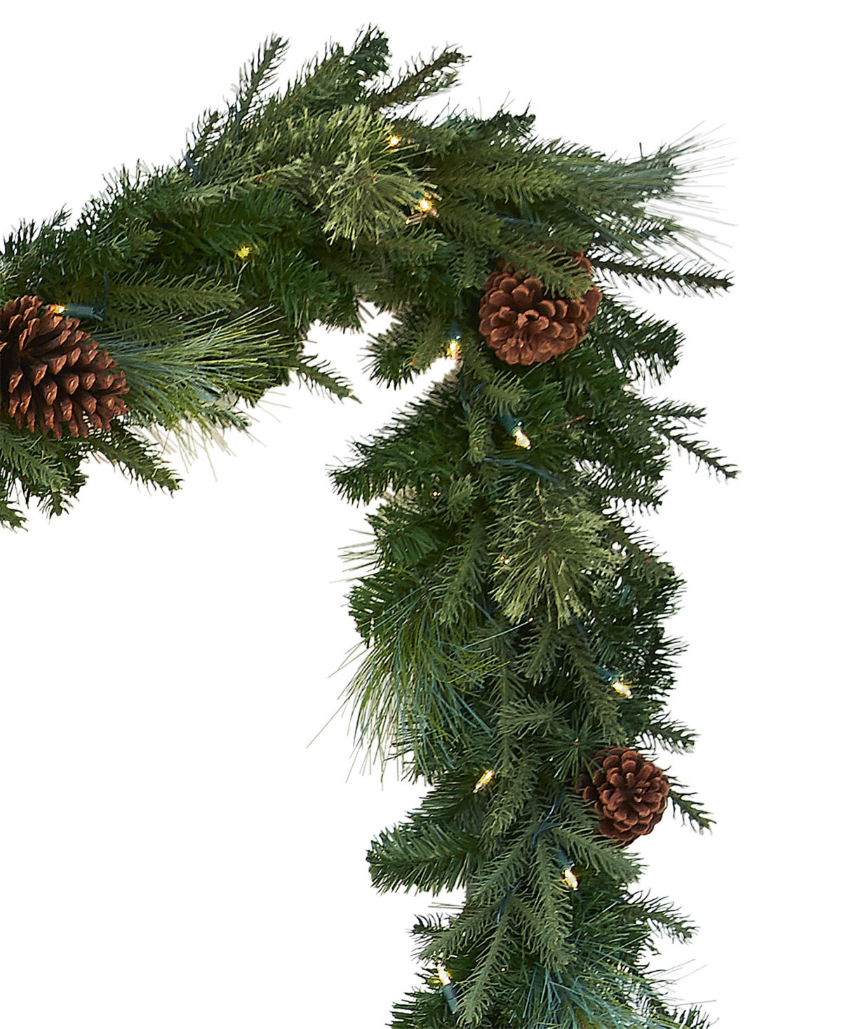 Balsam Hill 9 ft Mixed Pre-Lit Garland - Green | Macy's