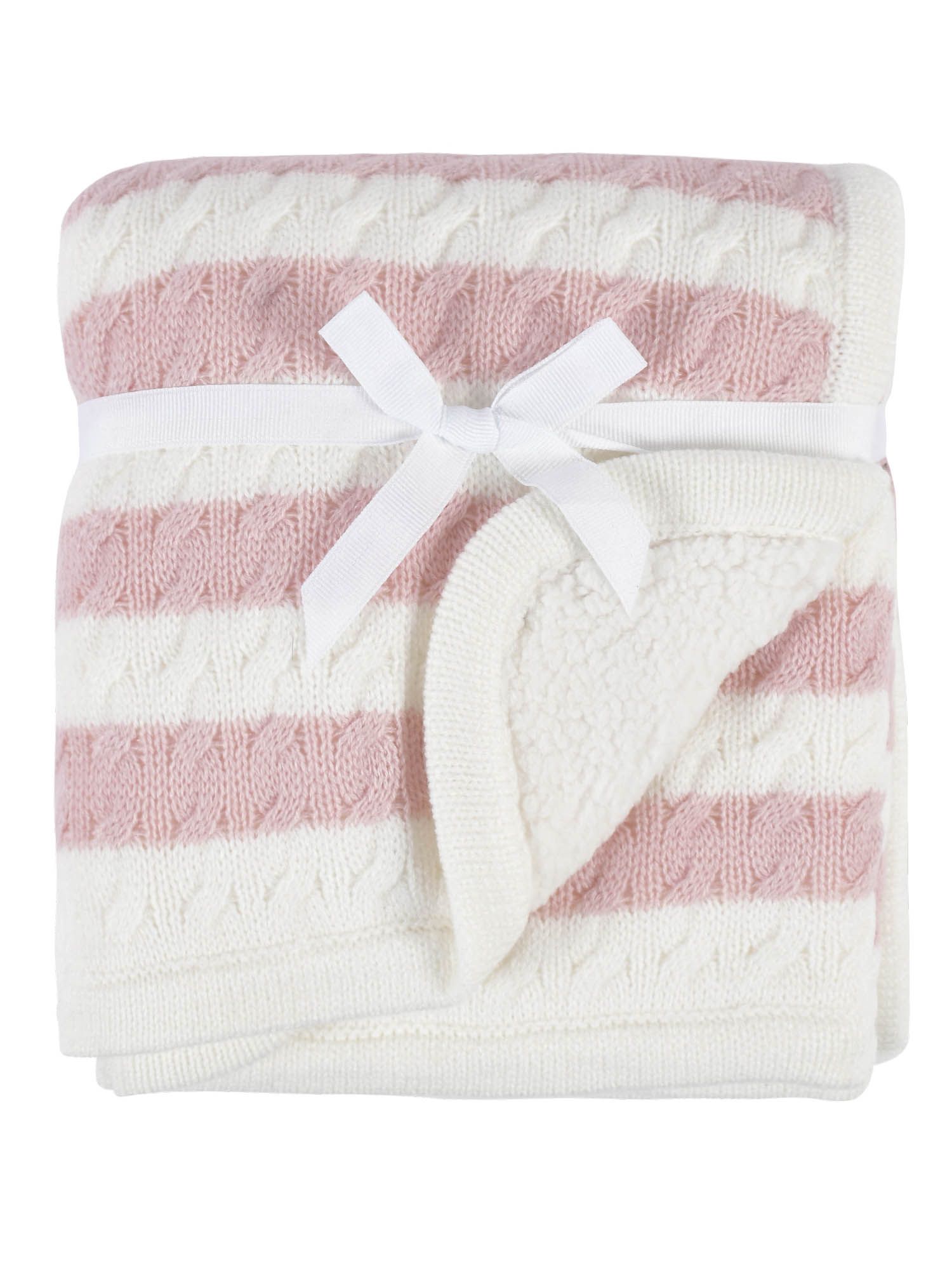Modern Moments by Gerber Baby Girls Pink Cable Knit Blanket | Walmart (US)