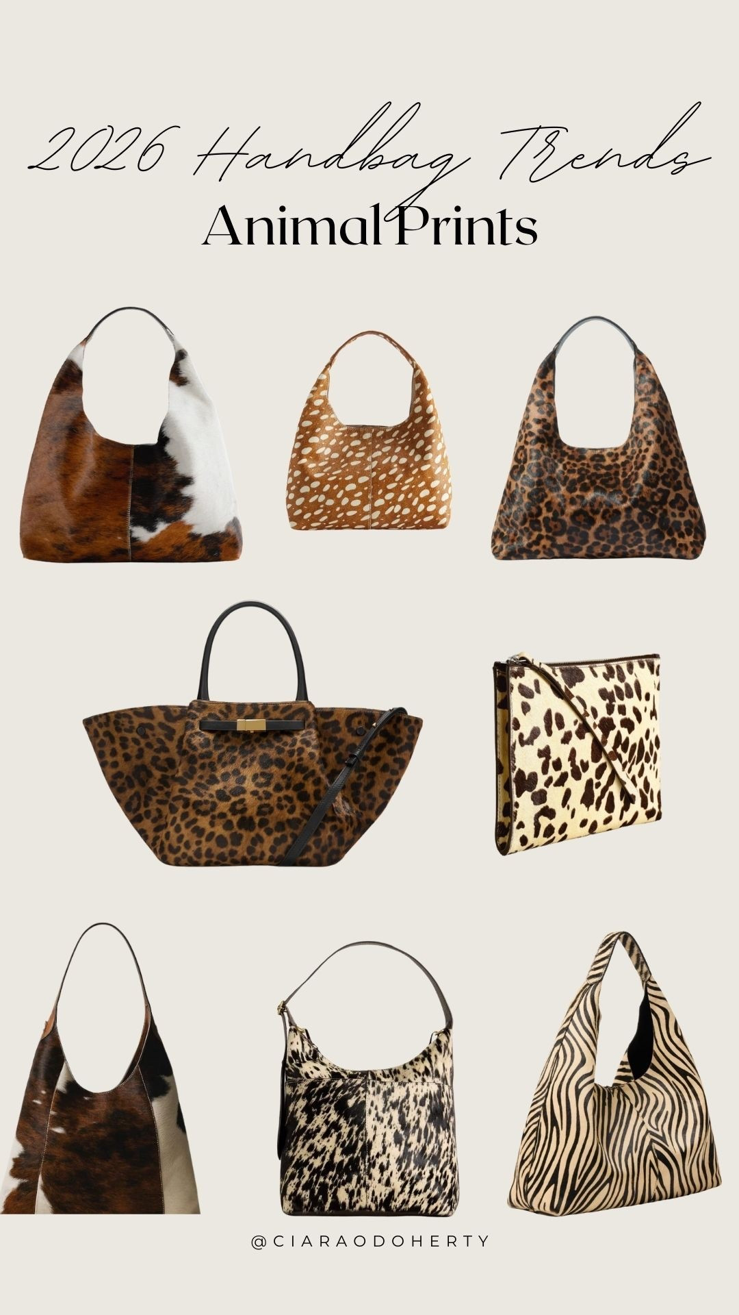 2026 Handbag Trends: Animal Prints 

DeMellier London, & other stories, etsy, animal print, cow print, cheetah print, leopard print

#LTKireland #LTKeurope #LTKwinter