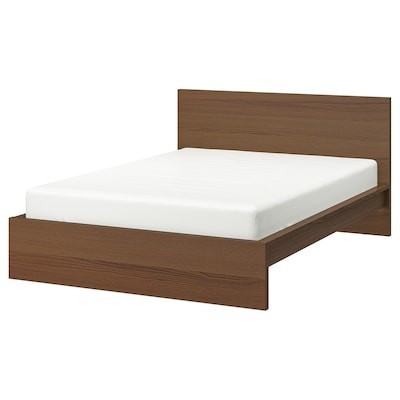 MALM Bed frame, high - brown stained ash veneer, Leirsund - IKEA | IKEA (DE)