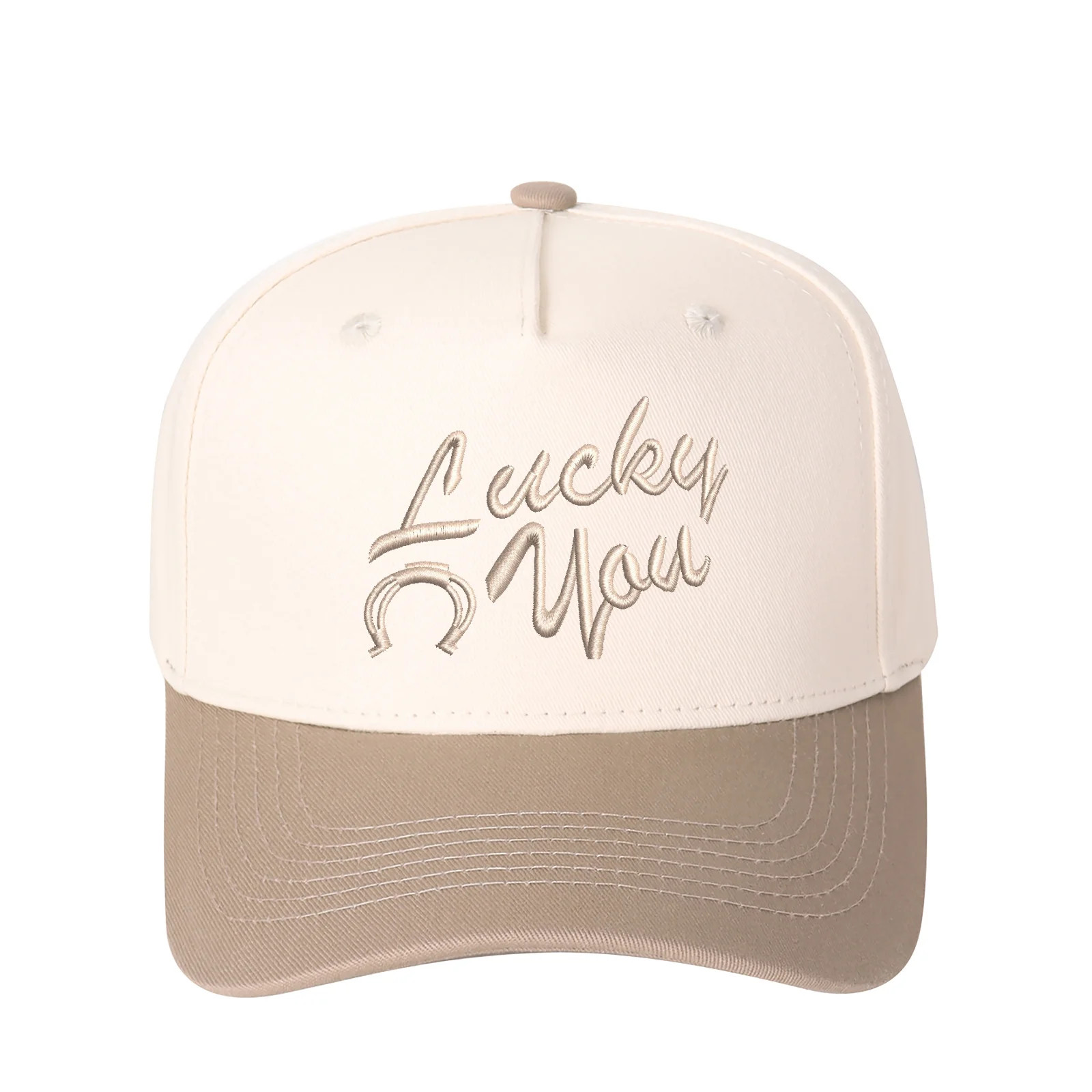 LUCKY YOU Letter Embroidered Color Block Trucker Hat Unisex Adjustable Cotton Breathable Fashion ... | Walmart (US)