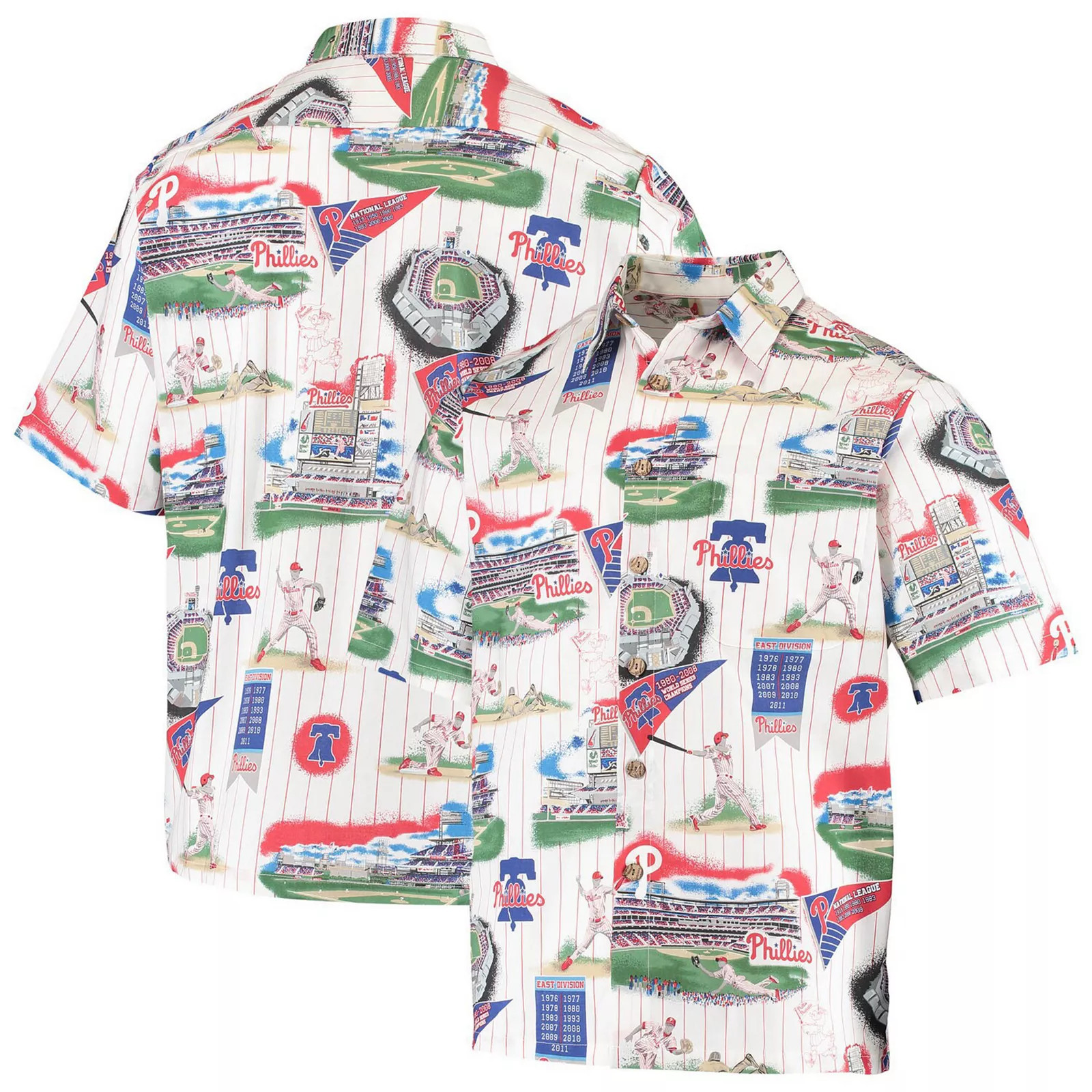 Men's Reyn Spooner White/Red Philadelphia Phillies Scenic Button-Up Shirt, Size: Small | Kohl's