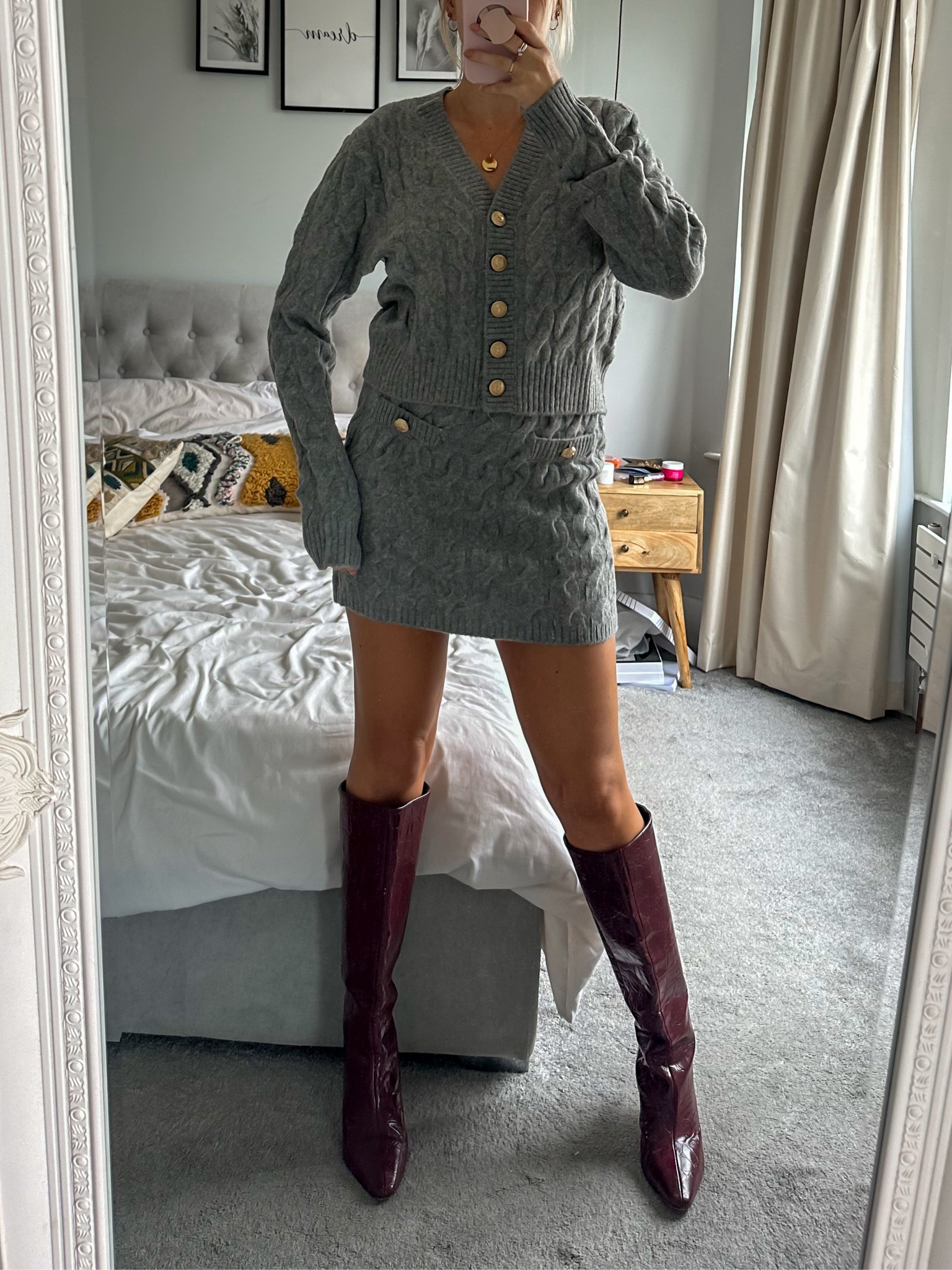 H&M grey knit set 💕