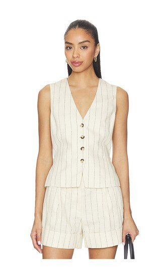 Rag & Bone Paulette Stripe Vest in Beige. - size 4 | Revolve Clothing (Global)