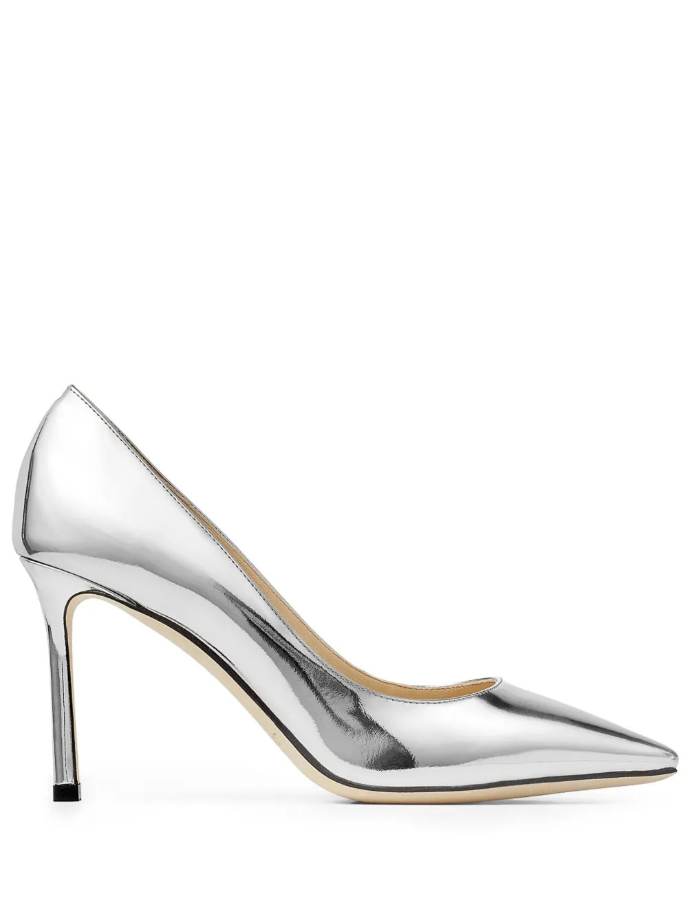 Jimmy Choo Romy 85mm Mirrored Leather Pumps - Farfetch | Farfetch Global