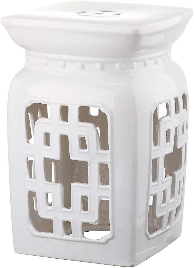 Safavieh Beijing Filigree Ceramic Decorative Garden Stool, Antique White | Amazon (US)