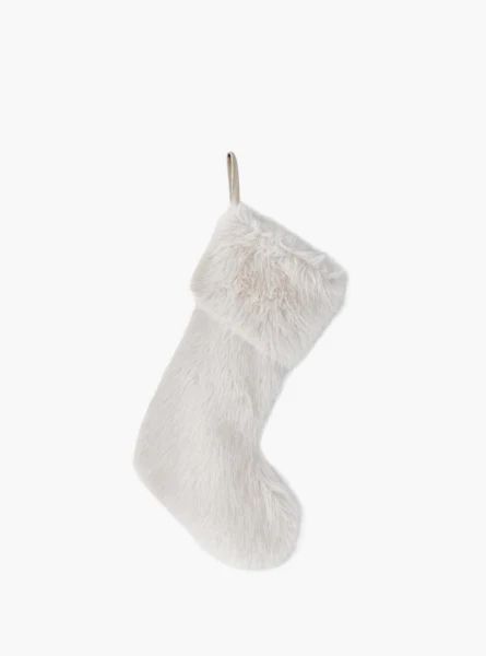 White Faux Fur Stocking | The Style Edit Collective