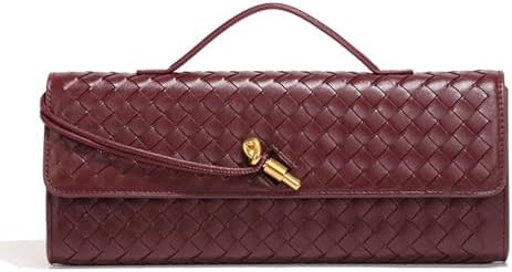 Evening Woven Handbag for Women PU Leather Clutch Purses Removable Strap Shoulder Bag Fashion Cro... | Amazon (US)