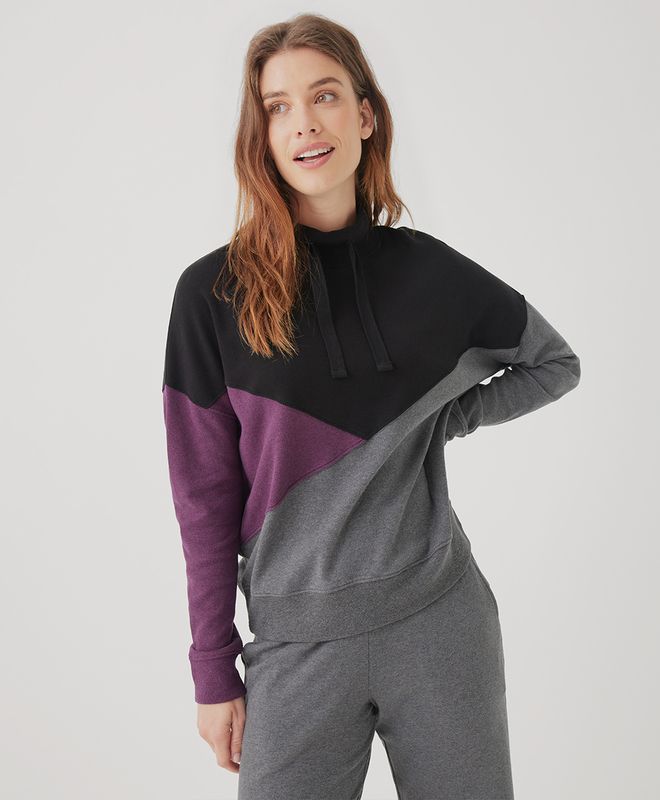clearance airplane colorblock pullover | Pact Apparel