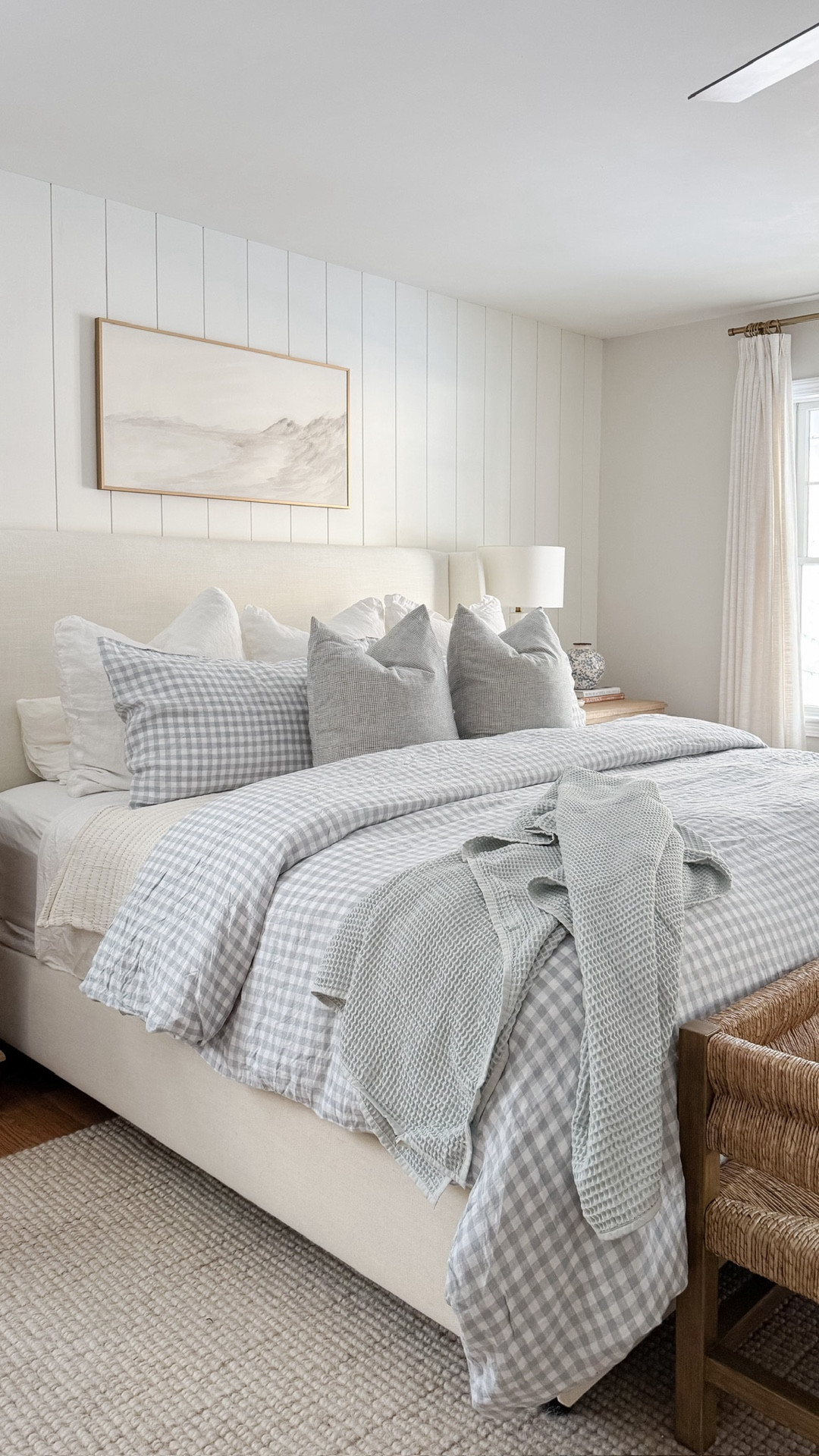 Layered coastal bedroom! This bedroom is all about relaxed layers, soft blues, and classic coastal patterns that make the space feel serene 🤍✨ 

#LTKSeasonal #LTKSaleAlert #LTKHome