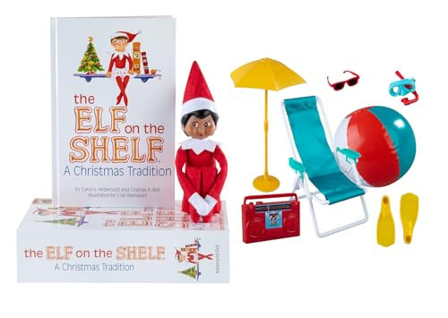 The Elf on the Shelf® Brown Eyed Girl & Polar Props™  Beach Vacation Set | Amazon (US)