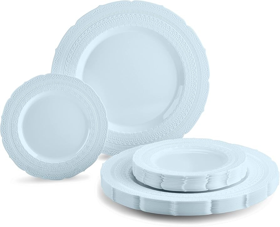 " OCCASIONS " 50 Plates Pack (25 Guests)-Extra Heavyweight Vintage Wedding Disposable/Reusable Pl... | Amazon (US)