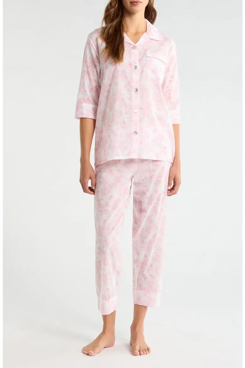 Papinelle Nostalgia Floral Cotton Voile Crop Pajamas (Women) | Nordstrom | Nordstrom