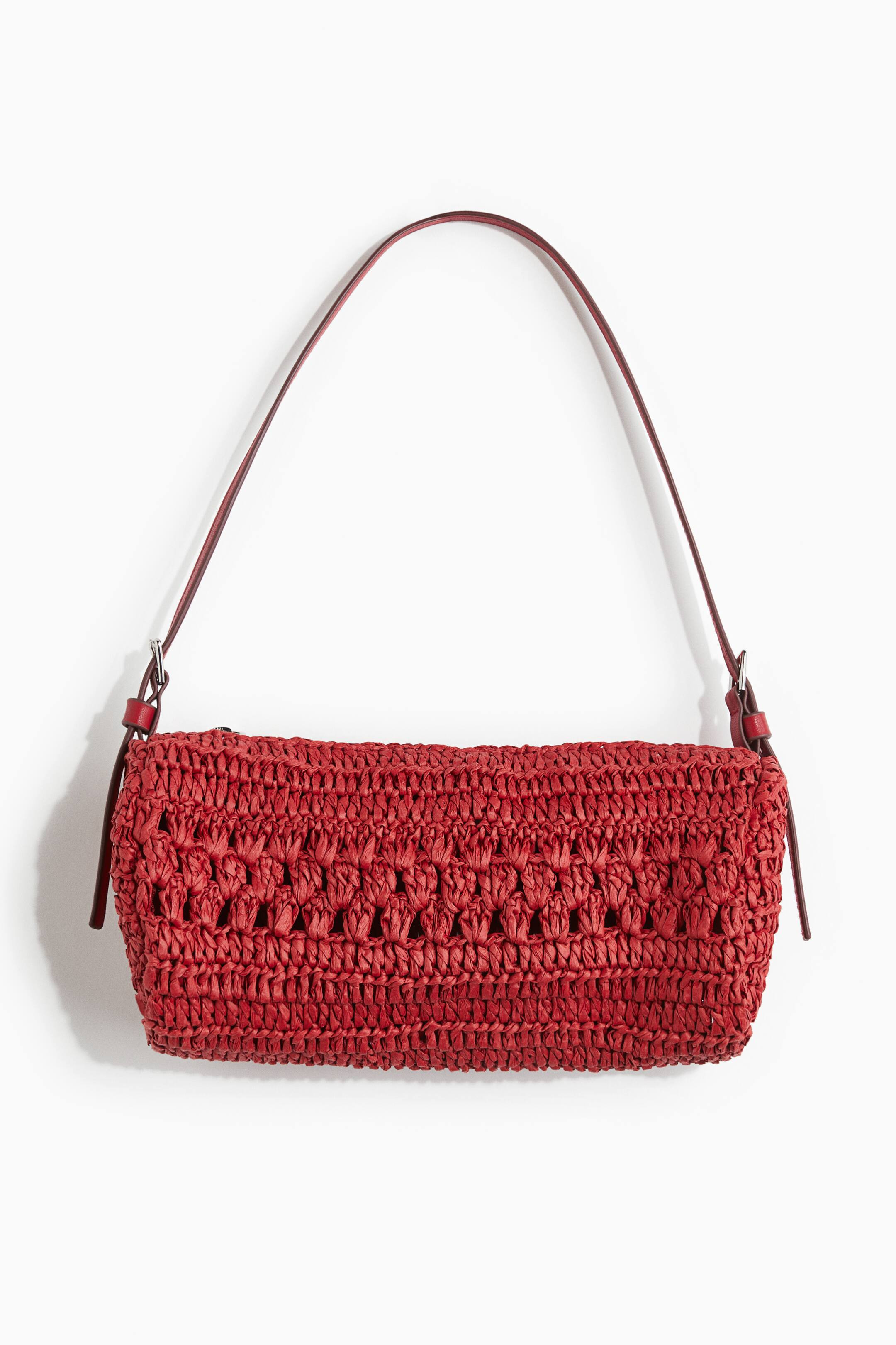 Straw Shoulder Bag - Red - Ladies | H&M US | H&M (US + CA)