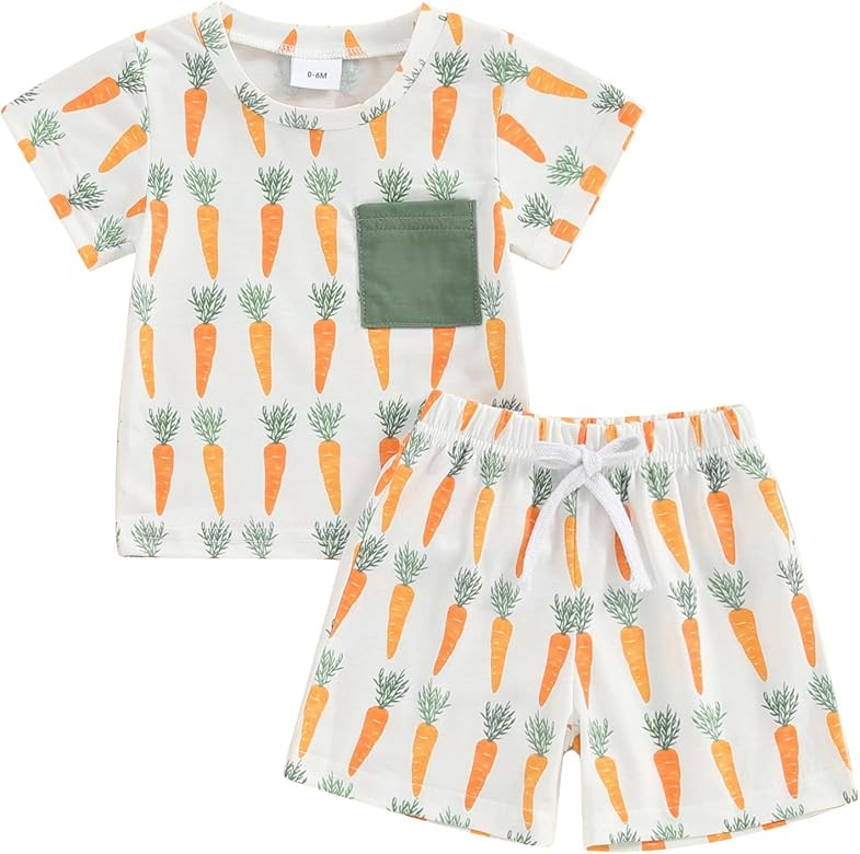 Baby Boy 4th Of July Outfit Toddler Summer T Shirt Shorts 2pcs Set Newborn My First Fourth Of Jul... | Amazon (US)