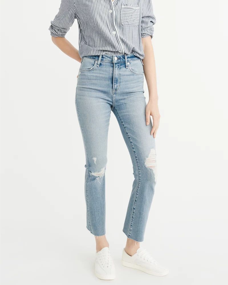 High-Rise Ankle Flare Jeans | Abercrombie & Fitch US & UK