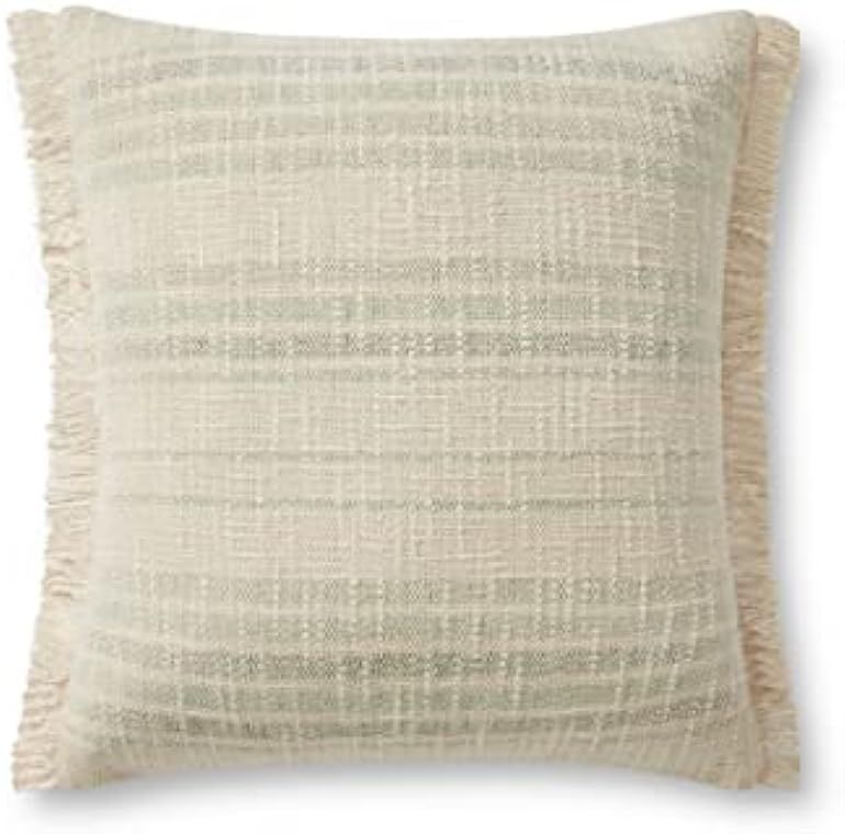Loloi Angela Rose Forrest Pillow, 18'' x 18'' Cover w/Poly, Ivory/Sage | Amazon (US)