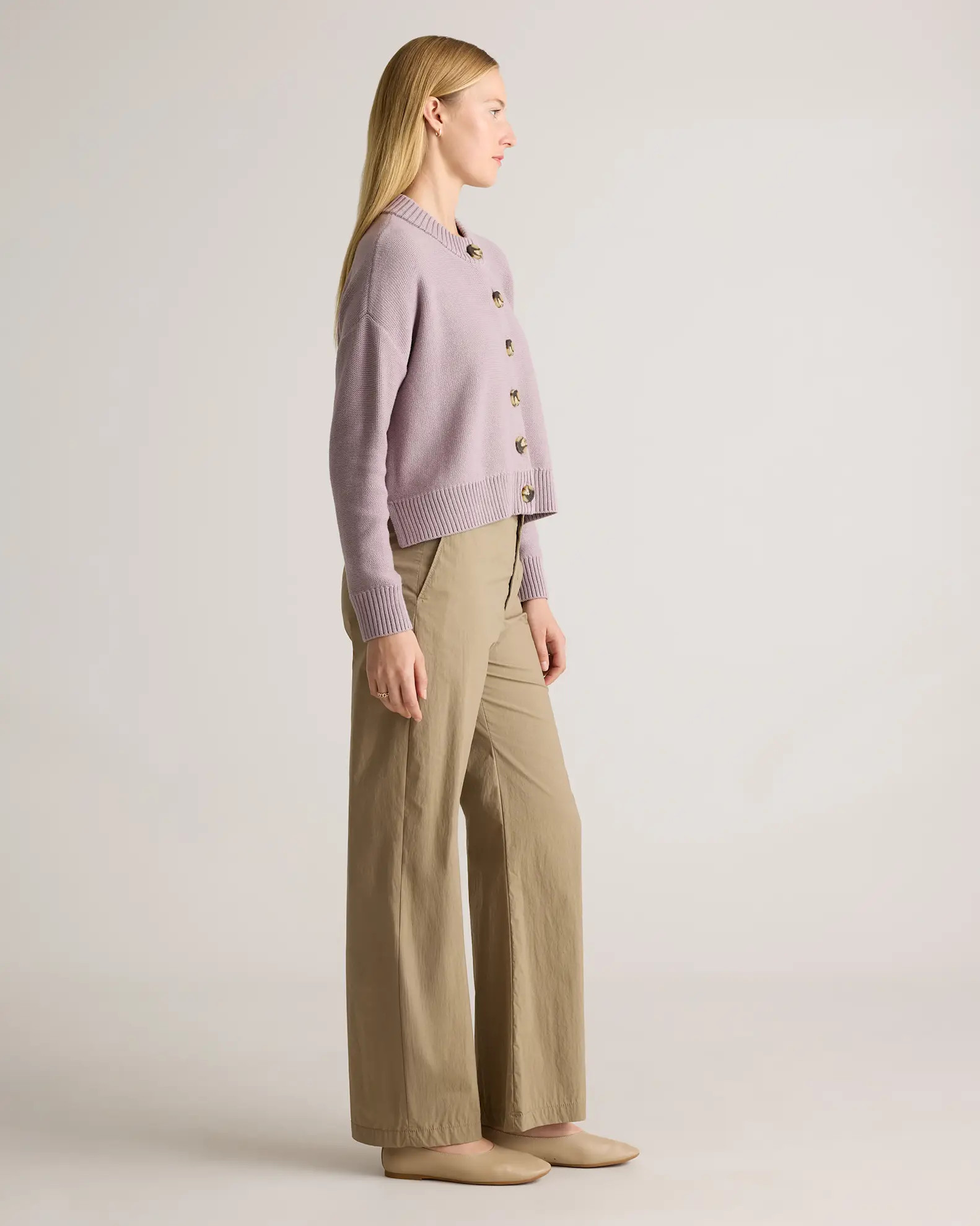 Black 100% Organic Cotton Cropped Cardigan | Quince