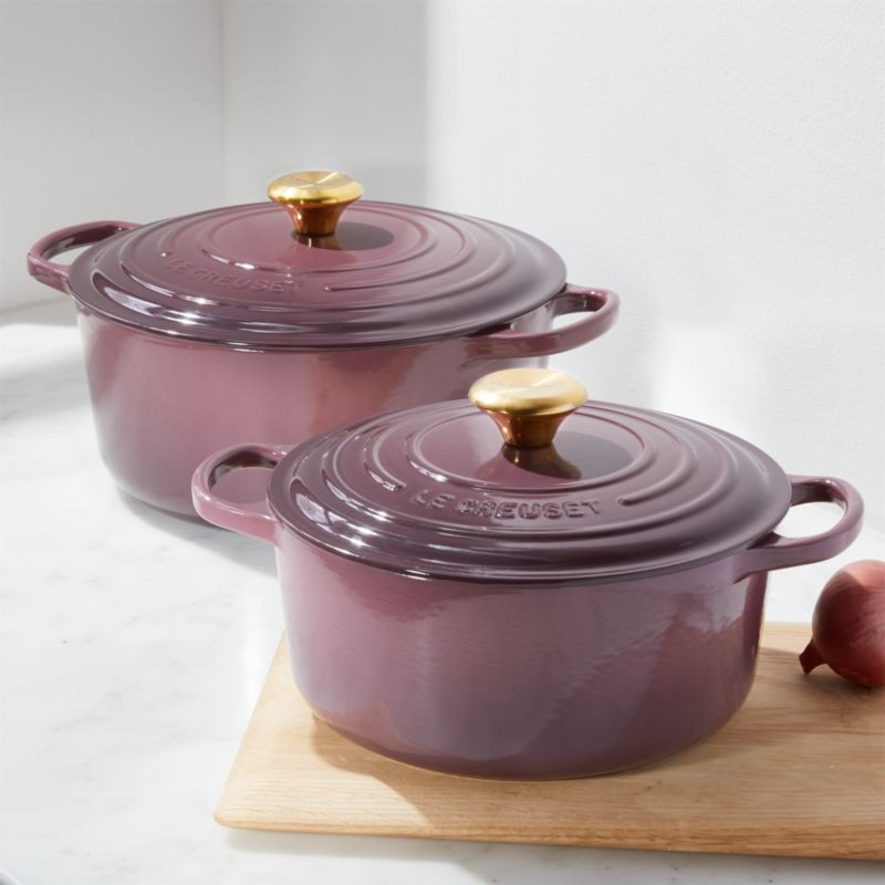 Le Creuset Fig Signature Dutch Oven | Crate and Barrel | Crate & Barrel
