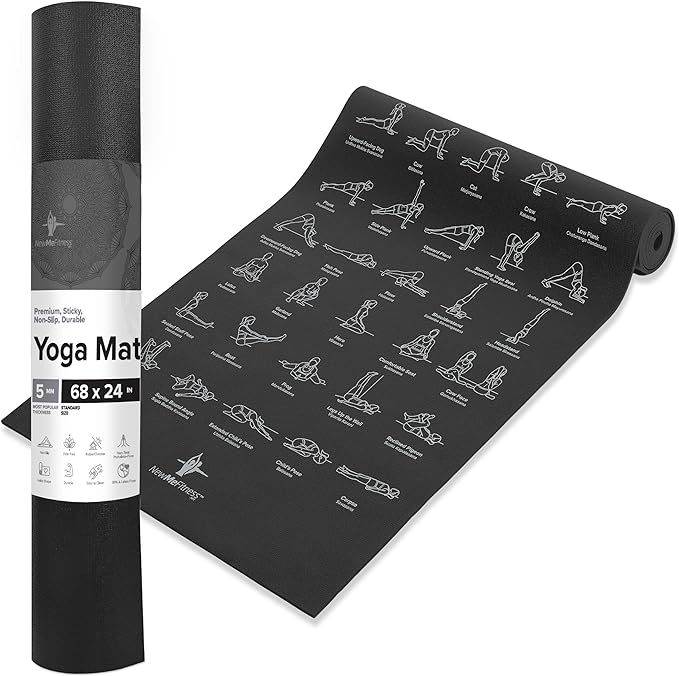 NewMe Fitness Yoga Mat for Women and Men - Large, 5mm Thick, 68 Inch Long, Non Slip Exercise Mats... | Amazon (US)