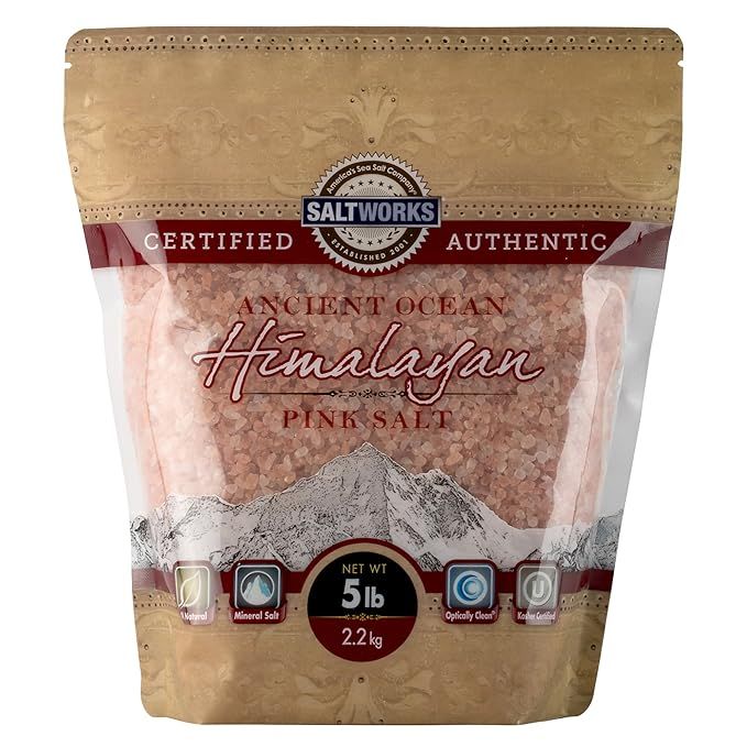 SaltWorks Ancient Ocean Himalayan Pink Salt, Coarse Grain, 5 Pound Bag | Amazon (US)