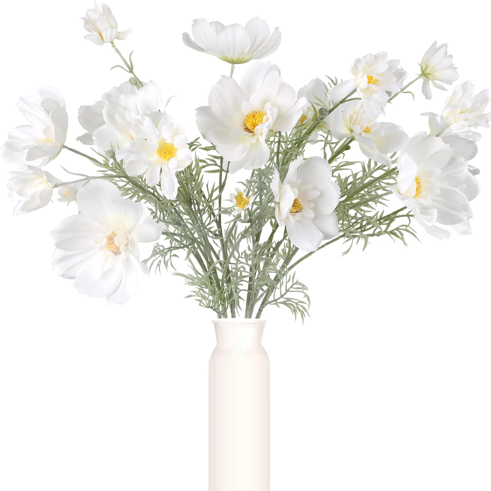 6PCS White Cosmos Artificial Flowers 30'' Long Stem Fake Daisy Silk Flower Arrangements for Tall ... | Amazon (US)