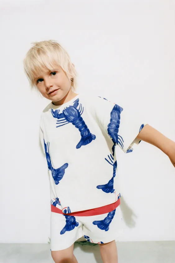 LOBSTER PRINT T-SHIRT AND BERMUDA SHORTS SET | Zara US
