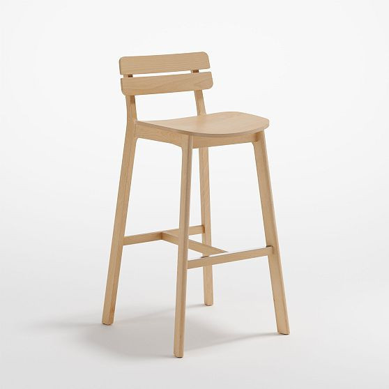 Grand Rapids Chair Brooke Barstool WoodNatural | West Elm (US)