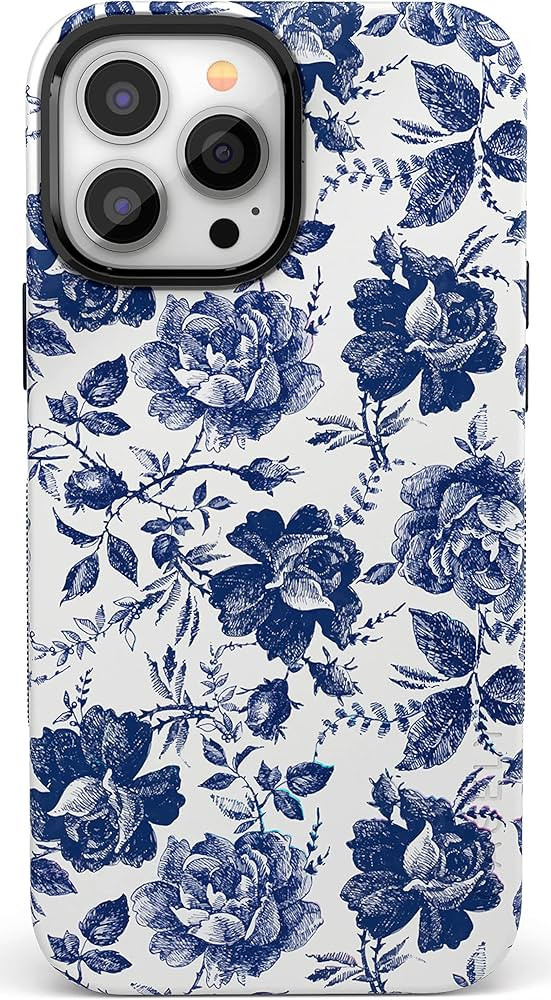 Casely iPhone 14 Pro Max Case | Rose to Fame | Blue & White Rose Floral Case | Compatible with Ma... | Amazon (US)