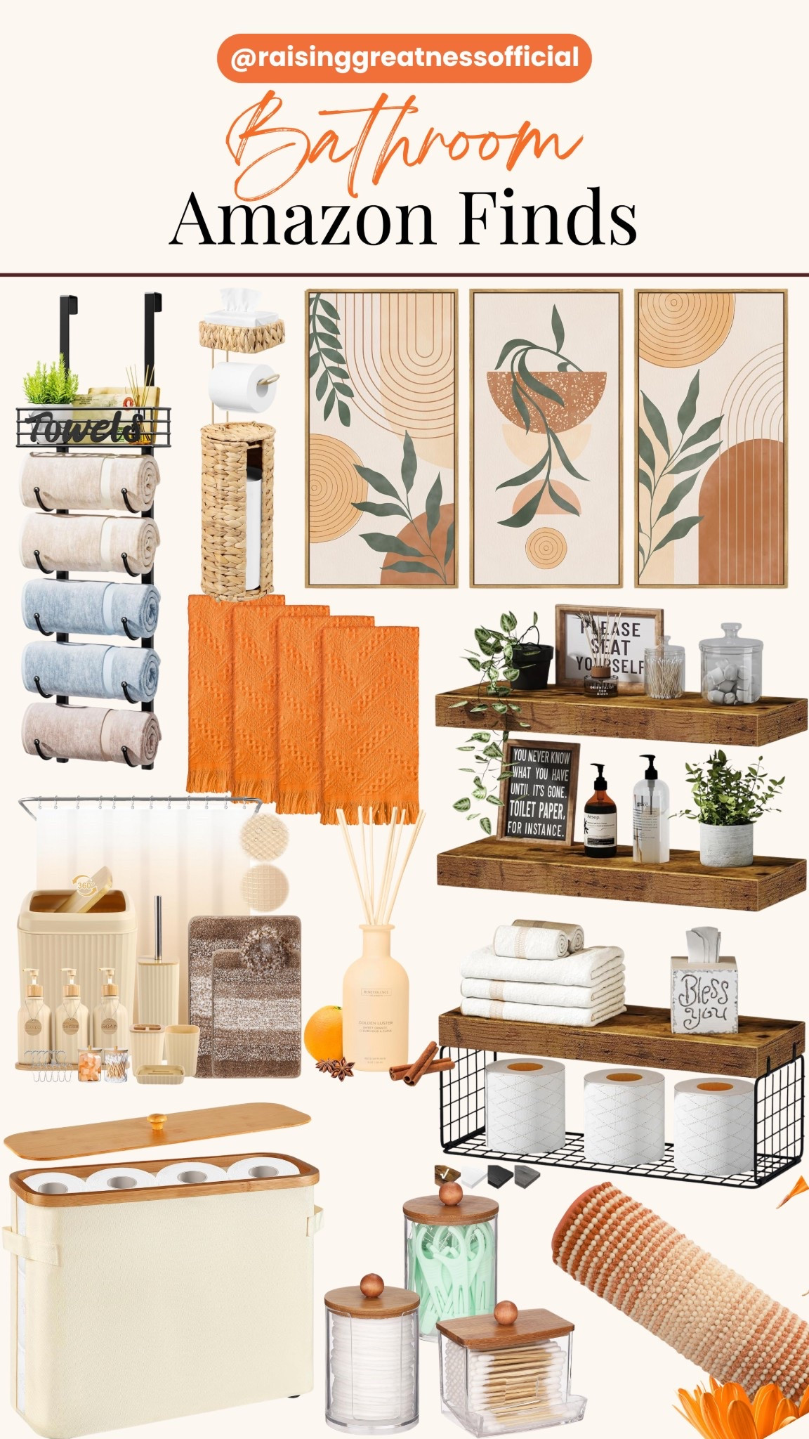 Transform your bathroom into a cozy, stylish sanctuary with these must-have Amazon finds! From modern wall art and rustic floating shelves to plush towels, reed diffusers, and smart organizers, these pieces bring warmth and function to any space. 🛁💛 Perfect for creating that spa-like vibe right at home!

#bathroomdecor #amazonfinds #bathroommakeover #homeinspo #organizationideas #bathroomessentials #interiordesign #homedecorideas #bohodecor #raisinggreatnessofficial

#LTKSaleAlert #LTKHome
