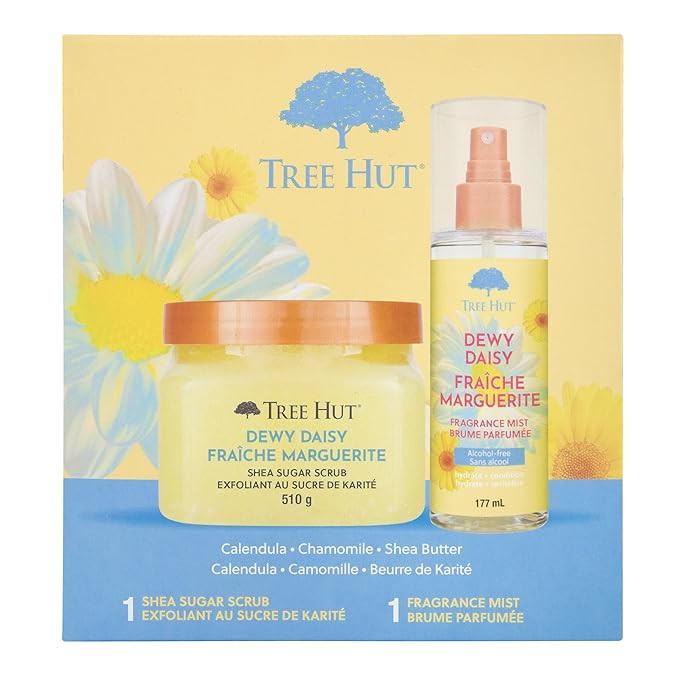 Tree Hut Dewy Daisy Gift Set, Exfoliating Body Scrub & Hydrating Body Spray, Skin Care Bundle, 18... | Amazon (US)