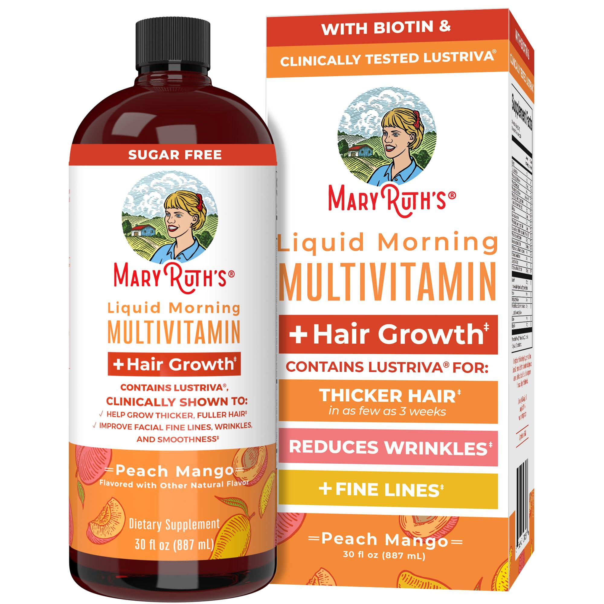 MARYRUTH'S Liquid Multivitamin+Hair Growth | Clinically Tested for Thicker Hair & Facial Wrinkles... | Amazon (US)