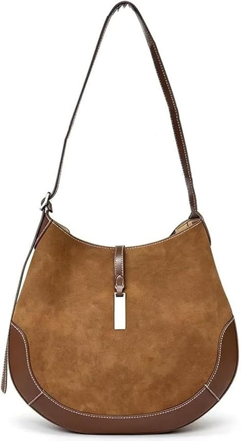 Retro Suede hobo bags for women,Soft Large Capacity Blue women's shoulder handbags with Magnetic ... | Amazon (US)