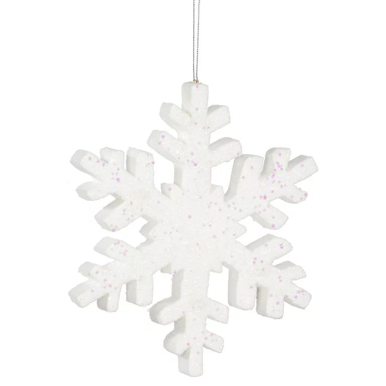 Vickerman 24" White Glitter Snowflake White Ornament - Walmart.com | Walmart (US)