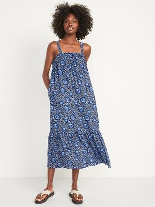 Sleeveless Tie-Back Cutout Maxi Swing Dress for Women | Old Navy (US)