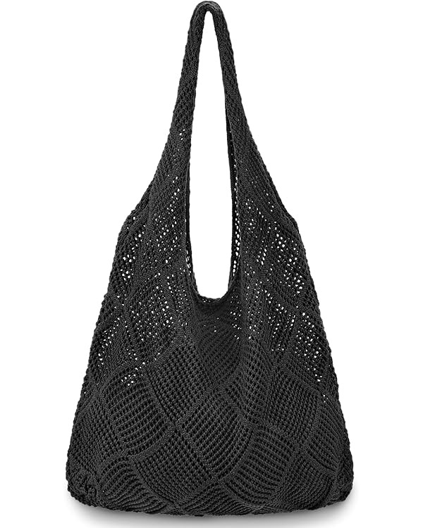 hatisan Crochet Bags for Women Summer Beach Tote Bag Aesthetic Tote Bag Hippie Bag Knit Bag | Amazon (US)