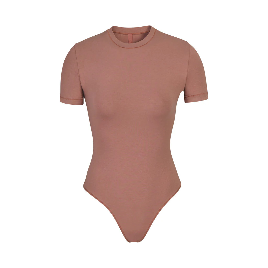 COTTON JERSEY T-SHIRT BODYSUIT | ROSE CLAY | SKIMS (US)