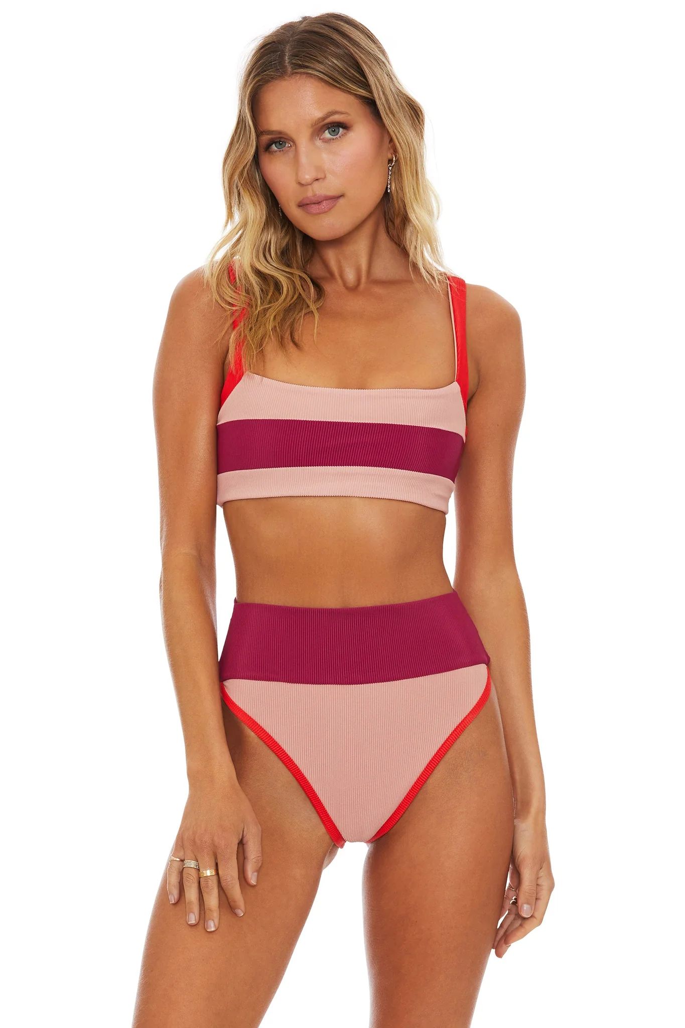 Marlene Top Merlot Colorblock | Beach Riot