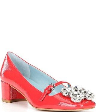 FRANCES VALENTINE Josephine Patent Leather Jewel Ornamented Mary Jane Pumps | Dillard's | Dillard's