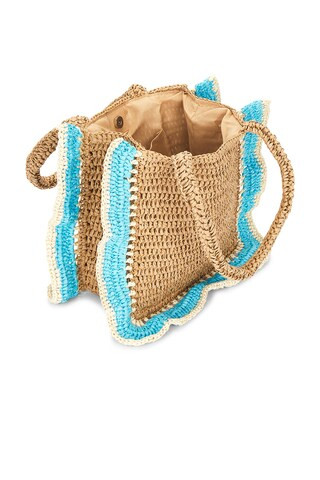 Nikki Beach Kamila Tote Bag in Natural & Turquoise from Revolve.com | Revolve Clothing (Global)