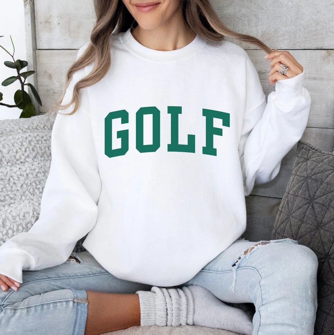 GOLF Sweatshirt, Unisex Golfer Clothing, Golf Tournament Sweater, Green Golf Sweatshirt, Golfing ... | Etsy (US)