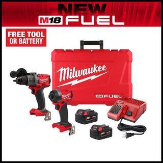 Milwaukee M18 FUEL 18V Lithium-Ion Brushless Cordless Hammer Drill and Impact Driver Combo Kit (2... | The Home Depot